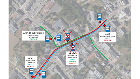 Arrête de bus de substitution