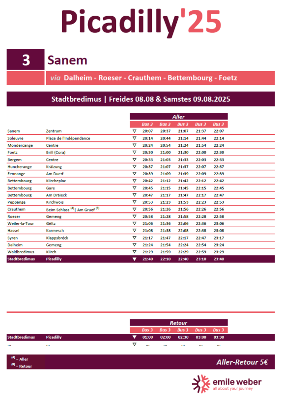 Horaires